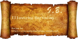 Illovszky Bertalan névjegykártya