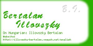 bertalan illovszky business card